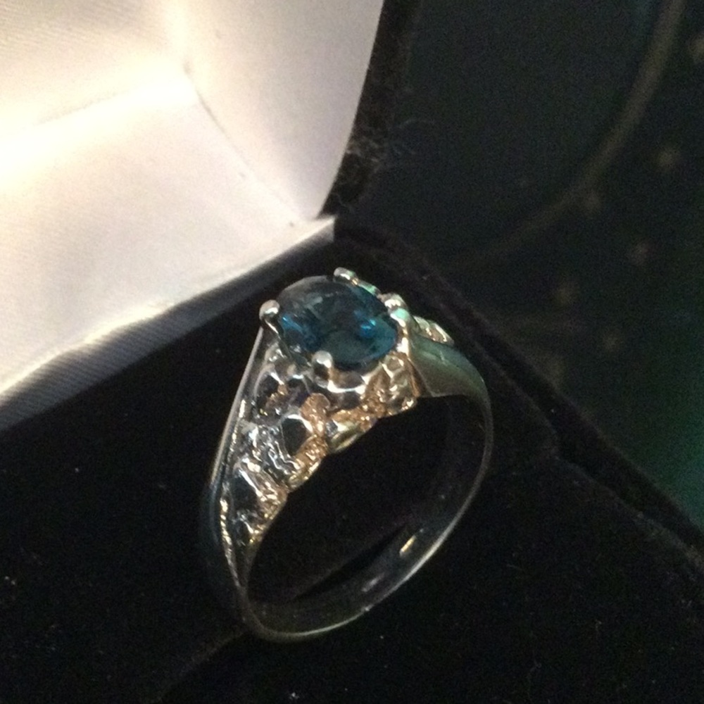 Genuine Rare London Blue Topaz Ring - Picture 8 of 12